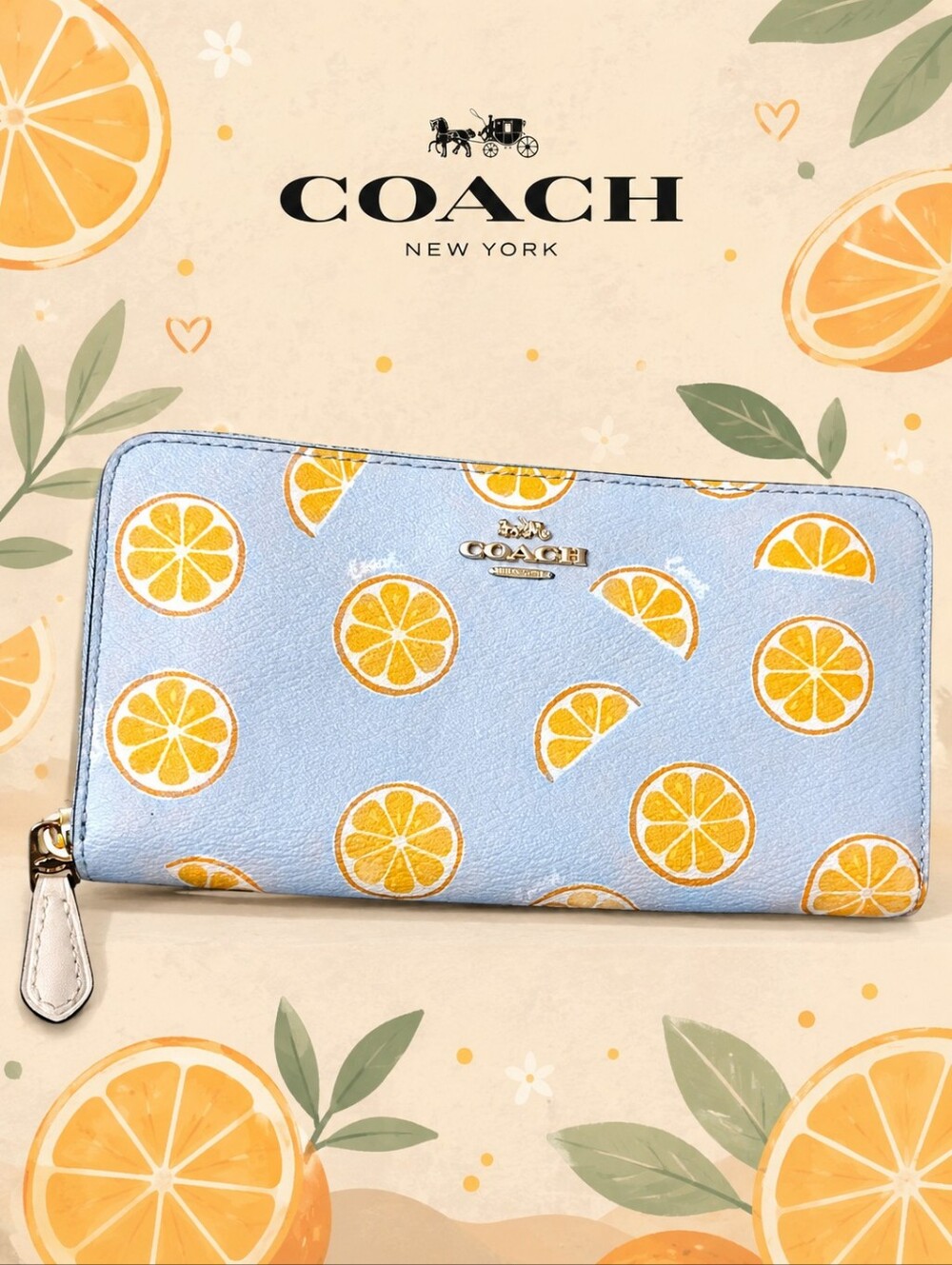 Coach Orange Slices Wallet
